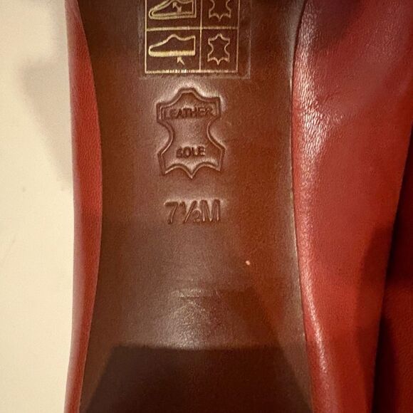 Tory Burch Bow Leather Pump Brown Size 7.5 2” Block Heel Quiet Luxury Classic - Picture 9 of 10